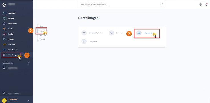 MeinBüro Handbuch für Fortgeschrittene: Shopwareintegration Schritt 1