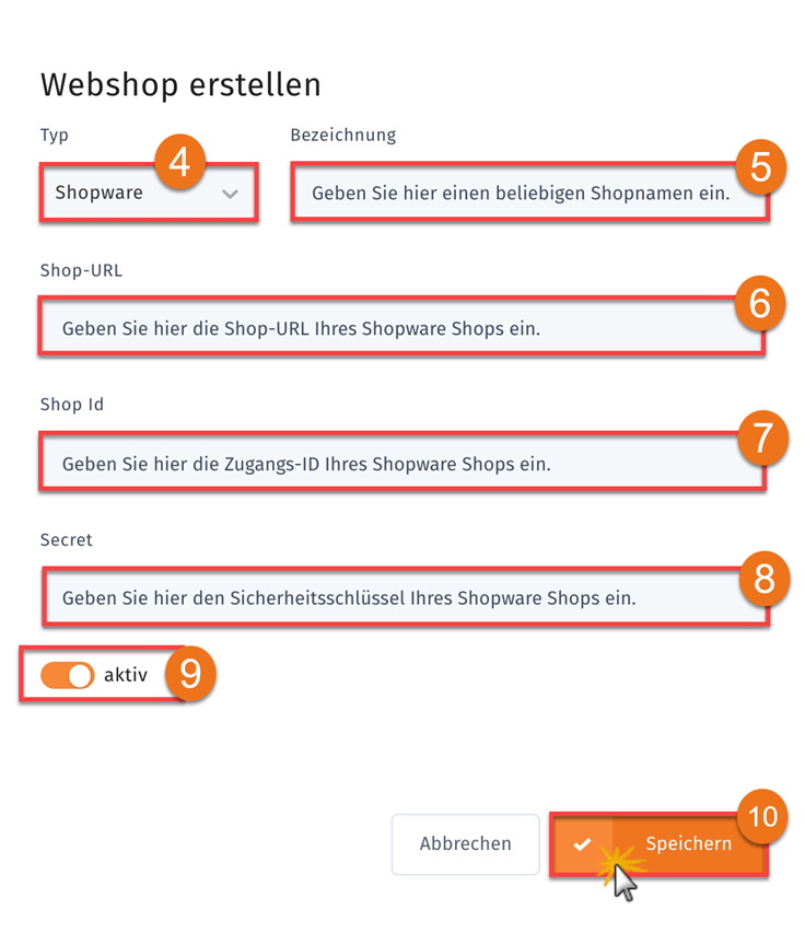 MeinBüro Handbuch für Fortgeschrittene: Shopware Login Schritt 3