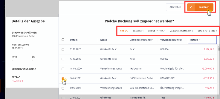 MeinBüro Handbuch für Fortgeschrittene: Ausgaben bearbeiten Schritt 8