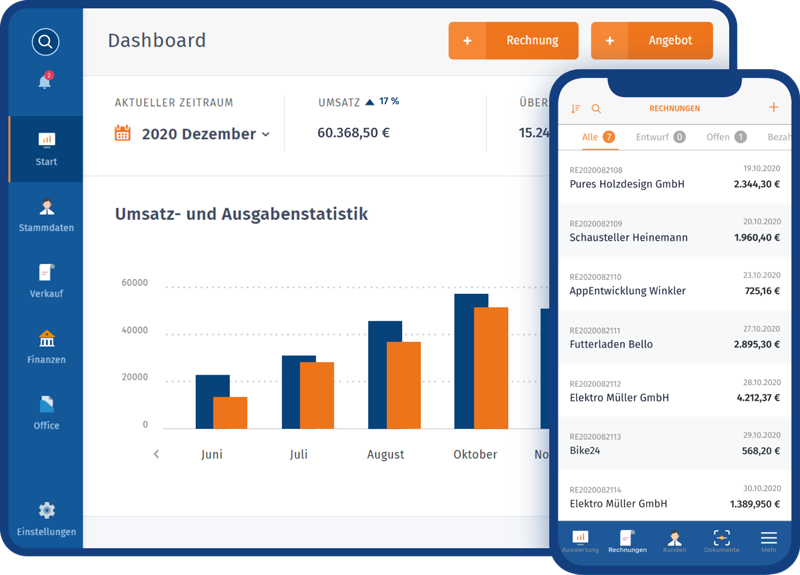 WISO MeinBuero Web Dashboard