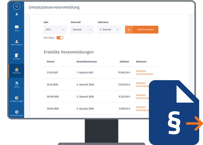 MeinBuero-Steuererklaerung MeinBüro - Zusammenarbeit mit dem Steuerberater