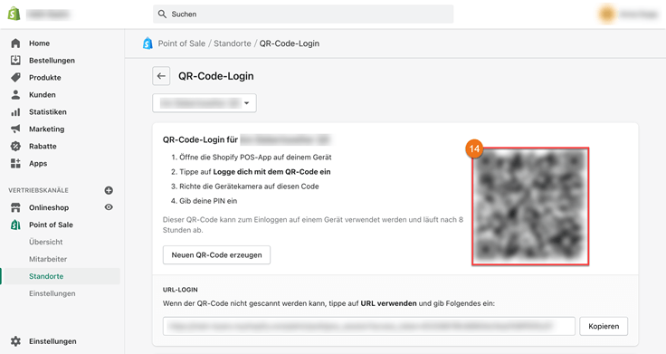 MeinBüro Handbuch für Fortgeschrittene: Shopify POS QR Code Login