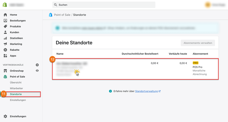 MeinBüro Handbuch für Fortgeschrittene: Shopify POS Standorte hinzufügen