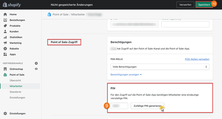 MeinBüro Handbuch für Fortgeschrittene: Shopify POS Pin generieren