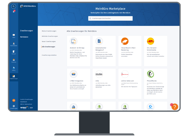 MeinBuero-Marketplace Erweiterungen MeinBüro Marketplace