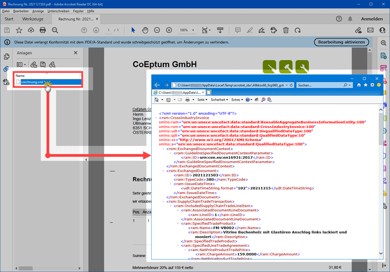 MeinBüro Desktop XML Inhalte