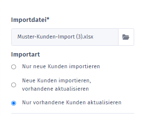 MeinBüro Handbuch für Einsteiger: Importart - Nur vorhandene Kunden aktualisieren