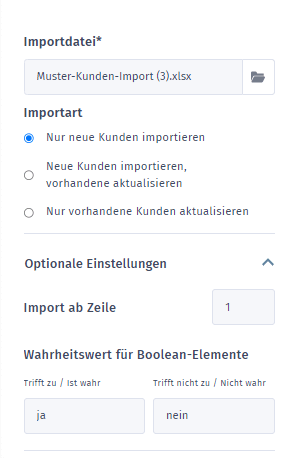 MeinBüro Handbuch für Einsteiger: Importarten - Neue Kunden importieren, vorhandene Kunden aktualisieren