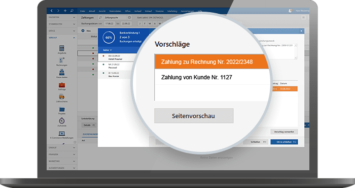 WISO MeinBüro Desktop: Zahlungsabgleich