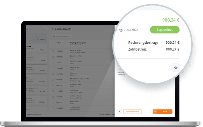 WISO MeinBüro Web: Zahlungsabgleich