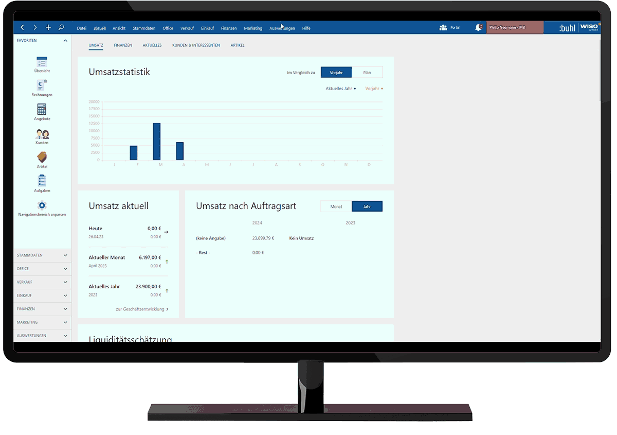 Umsatzsteuervoranmeldung in WISO MeinBüro Desktop