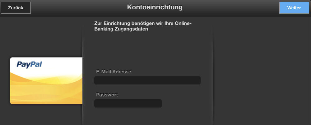 finanzblick PayPal-Konto einrichten Screenparser