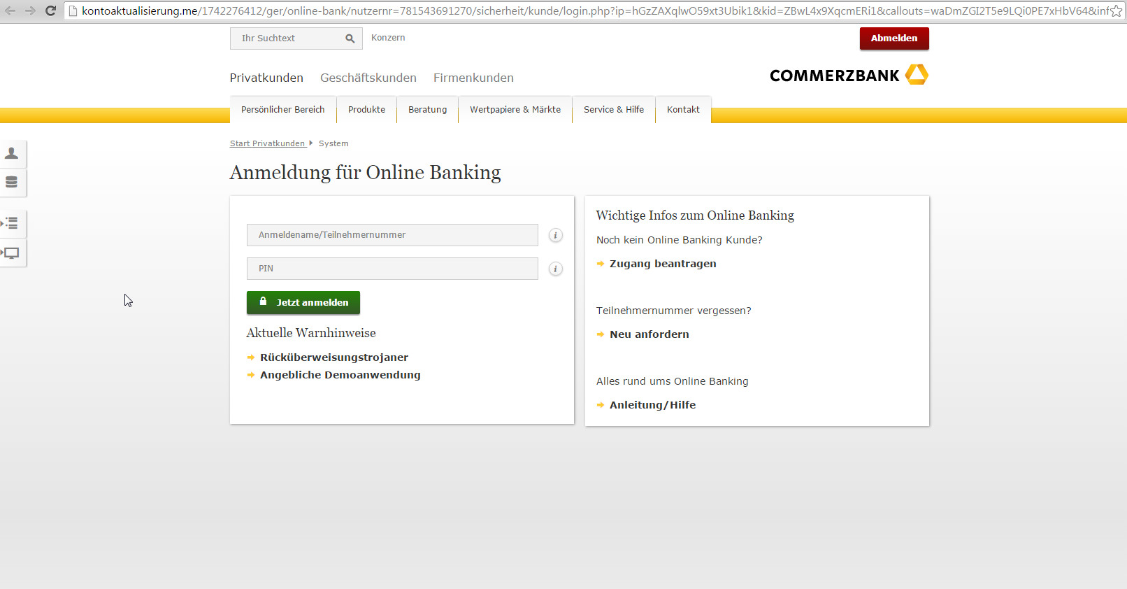 Phishing Commerzbank