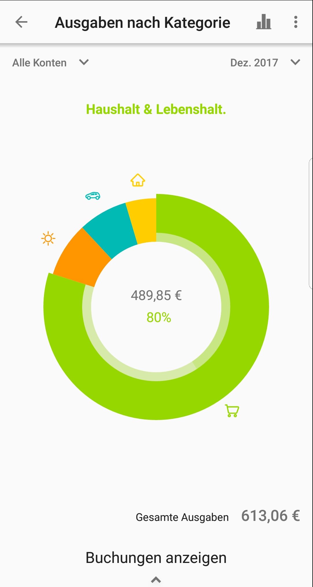 finanzblick android Auswertungen swipen 1