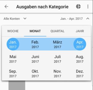 finanzblick Android Auswertungszeitraum wählen