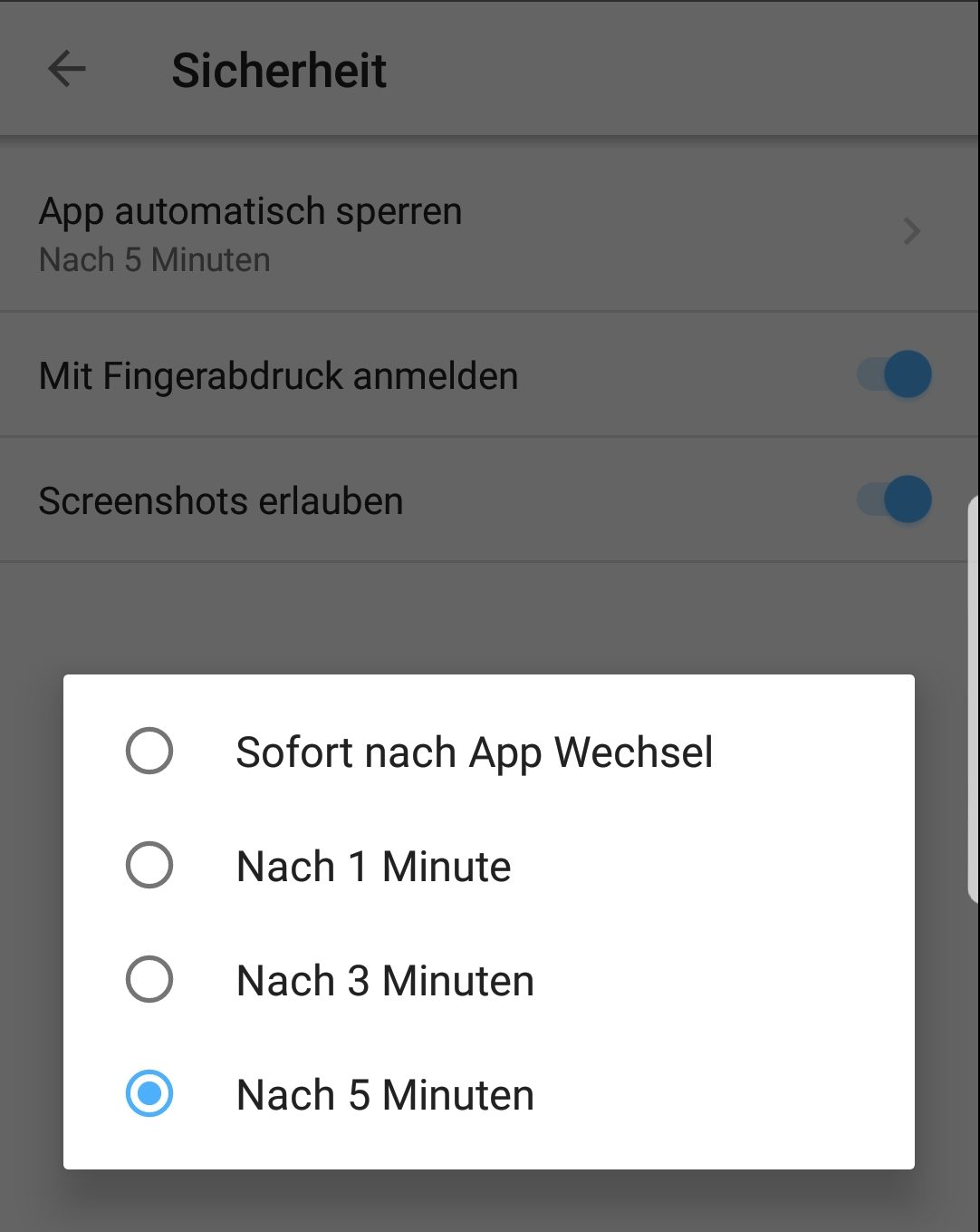 finanzblick android Sicherheit App sperren