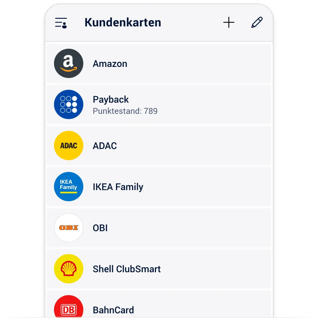 Kundenkarten immer dabei