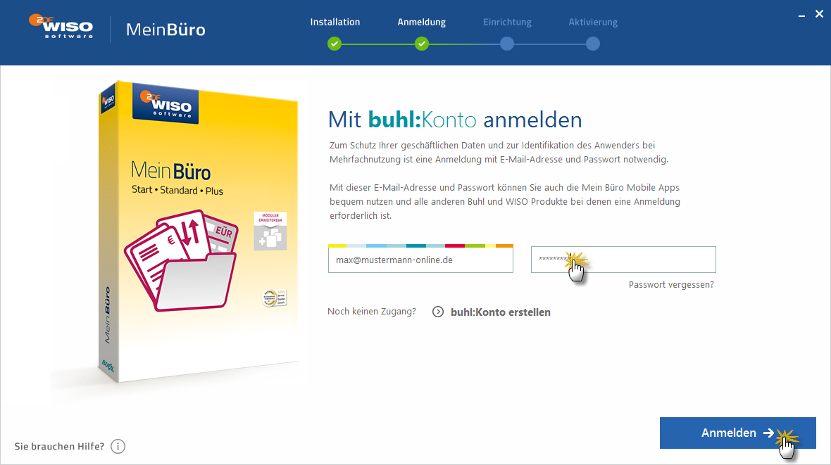 Anmeldung mit Buhl-Konto