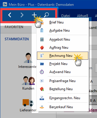 Funktionsleiste Ansicht