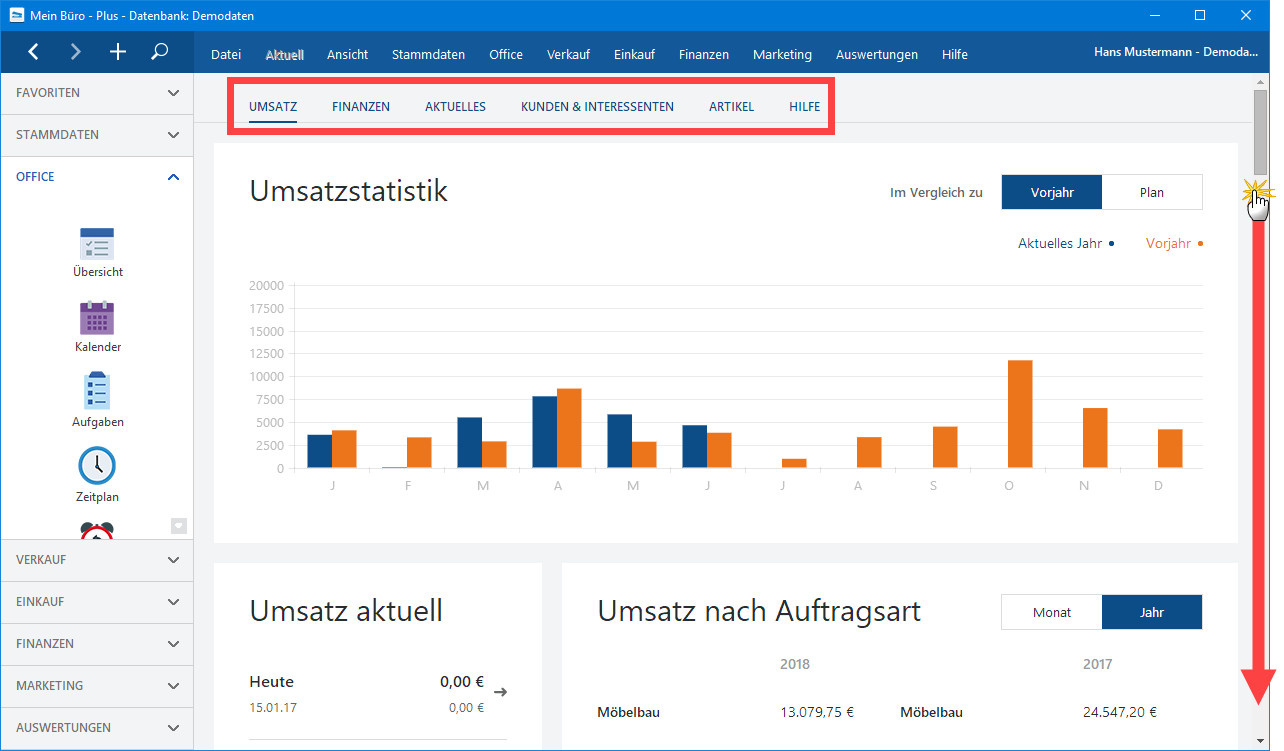 Office-Übersicht Anschicht