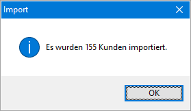 Kundenimport Popup