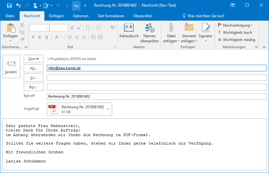 Outlook-Ansicht