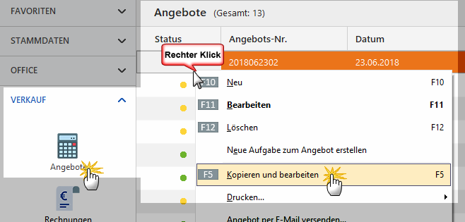 Neues Angebot erstellen