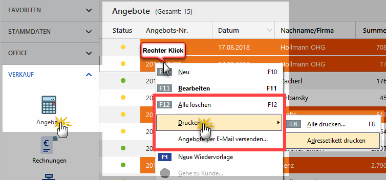 Stapelverarbeitung der Auftragsbestätigung