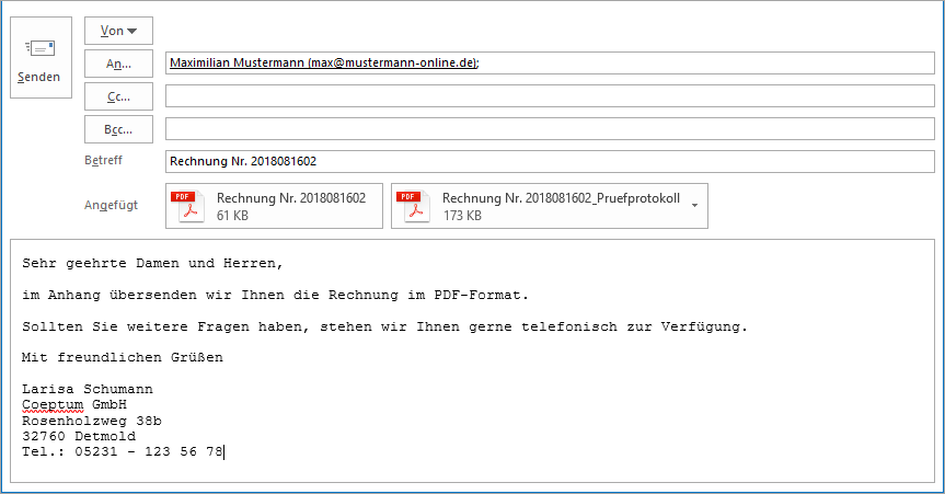 Rechnung versenden