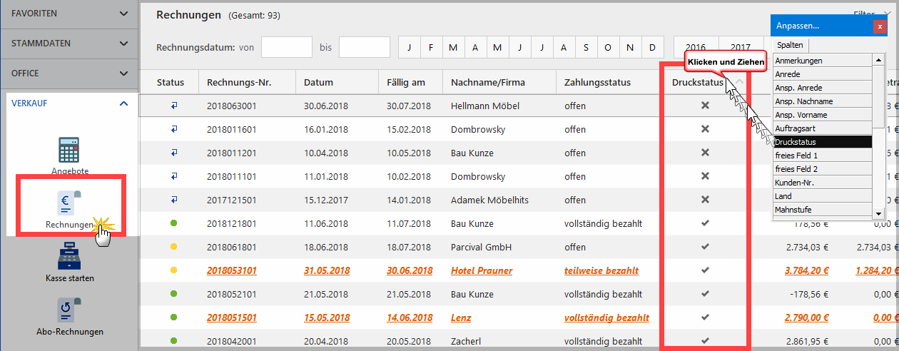 Rechnungen einfach unterscheiden