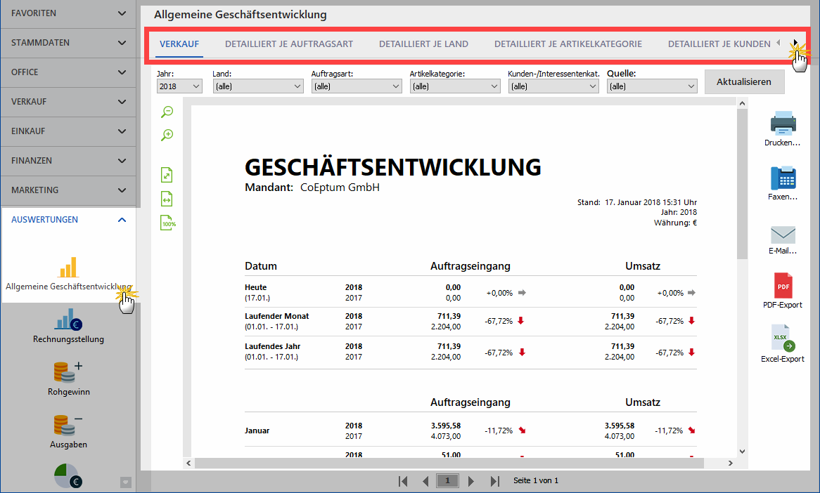 Geschäftsentwicklung