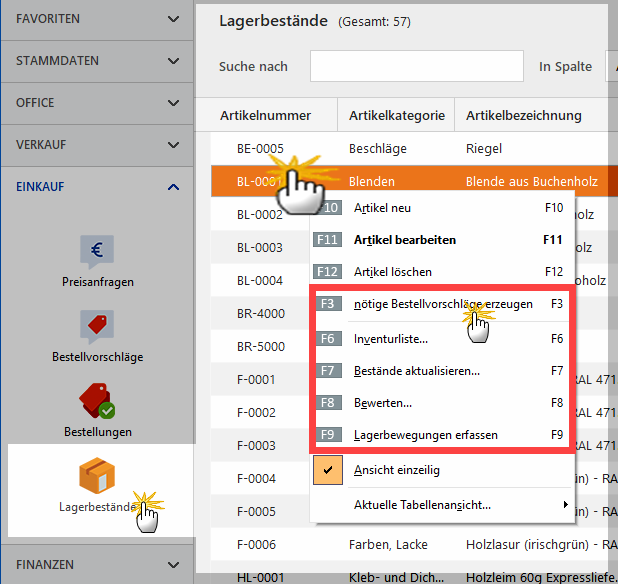 Nötige Bestellvorschläge erzeugen