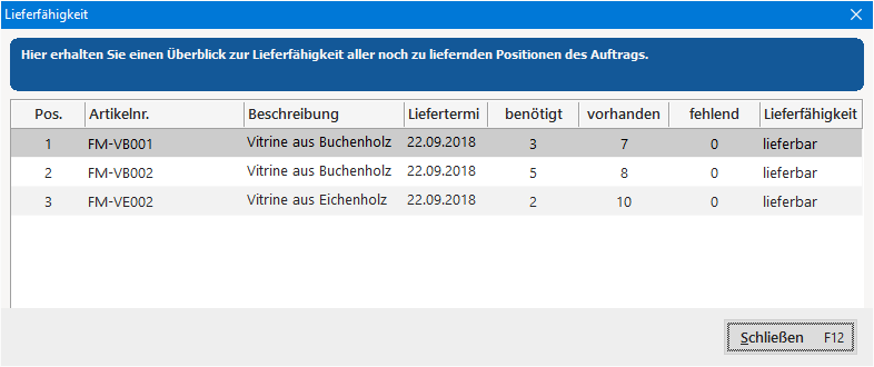 Lieferfähigkeit anzeigen
