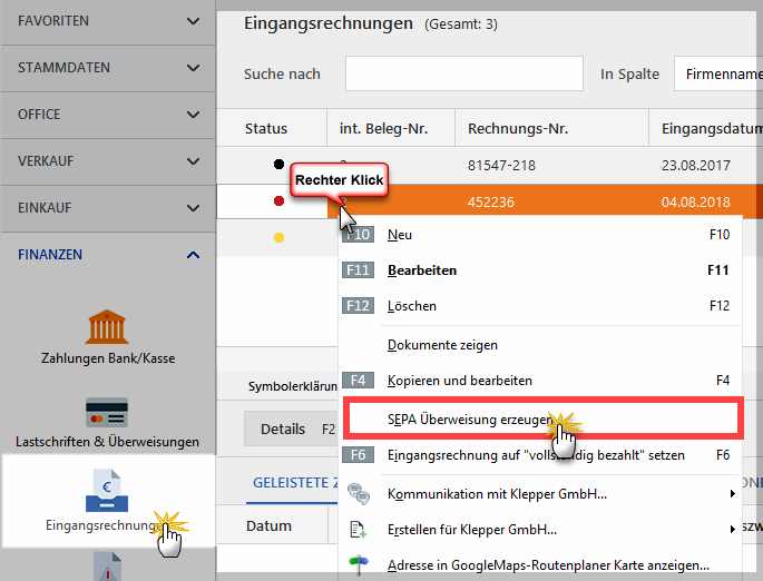 SEPA Überweisung erzeugen