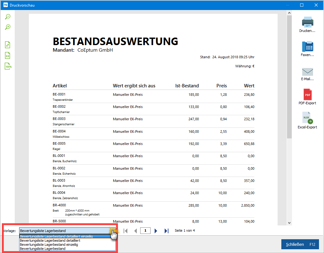 Bestandsauswertung-Vorschau