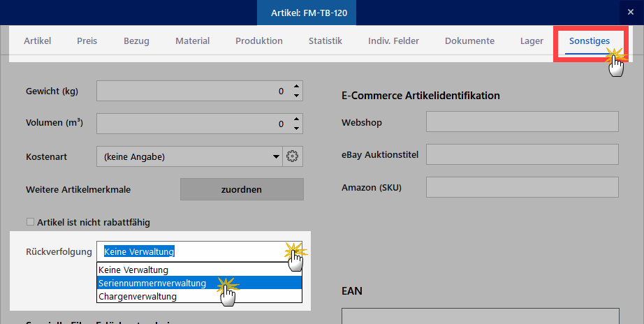 Artikelrückverfolgung