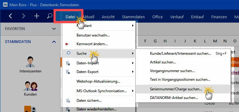 Seriennummern suchen