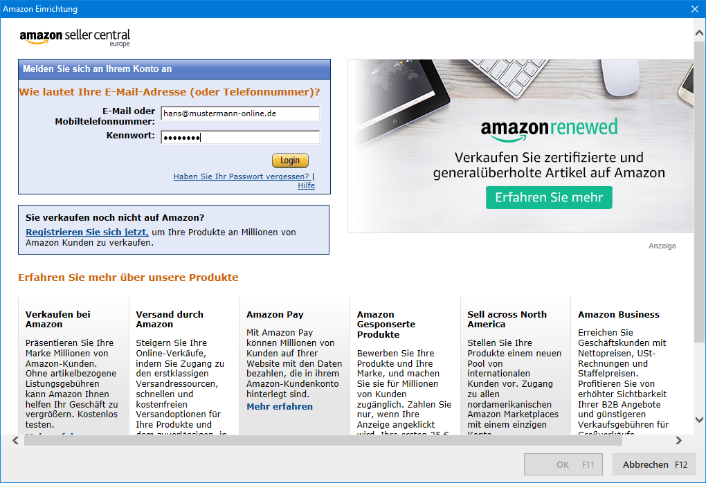 Amazon anmeldung