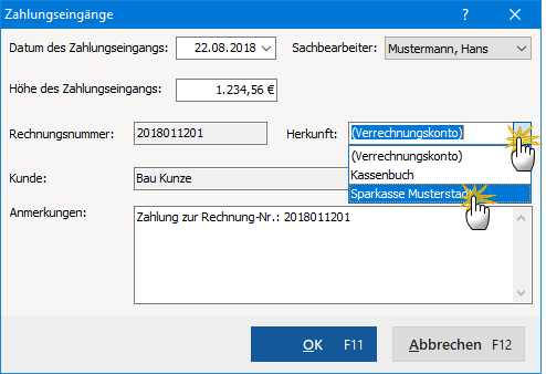 Zahlungseingänge