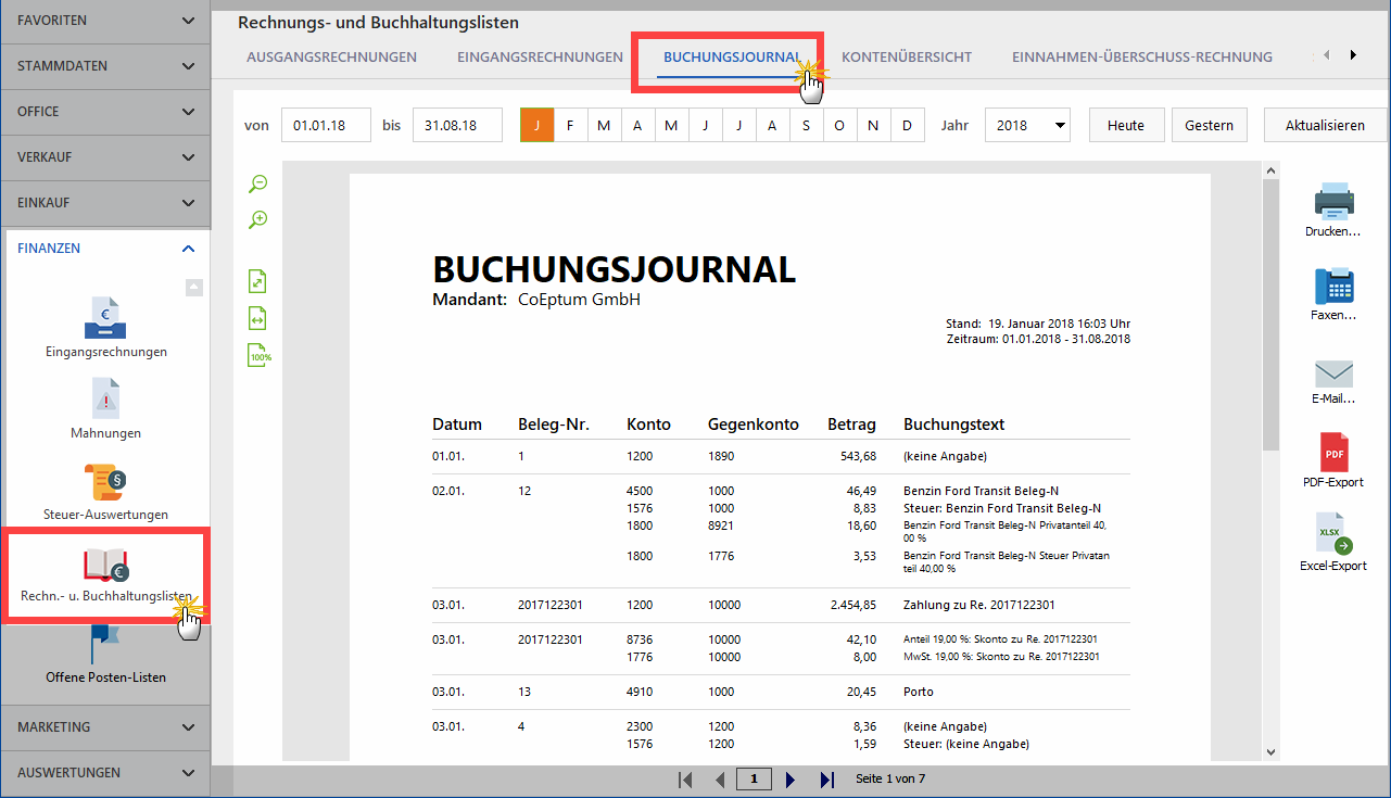 Buchungsjournal