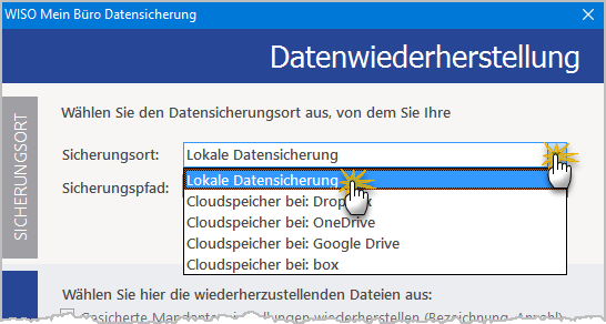 Datensicherung Speicherort