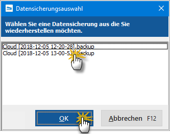 Datensicherung Auswahl