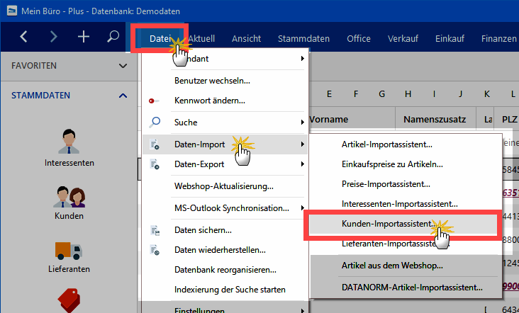 Datenimport Assistenten