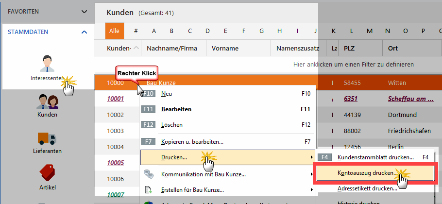 Kontoauszug drucken