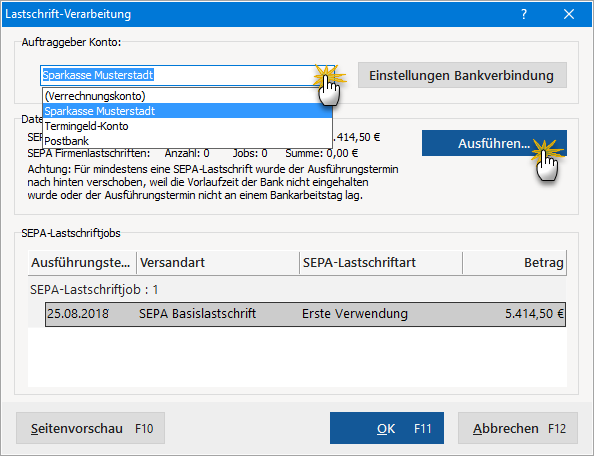 Lastschriften abwickeln