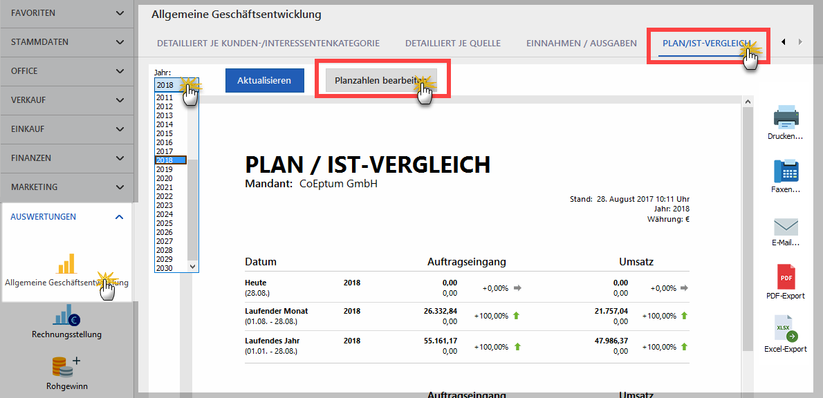 Plan-Ist-Vergleich-Planzahlen
