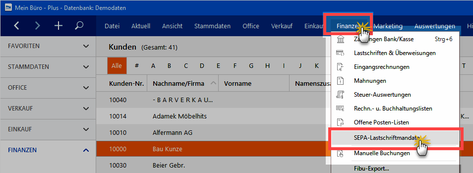 Mandat einrichten