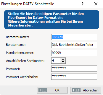 Schnittstelle zum Steuerberater mit dem Modul DATEV