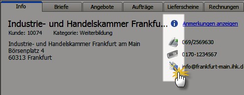 Info-Register Kontaktdaten