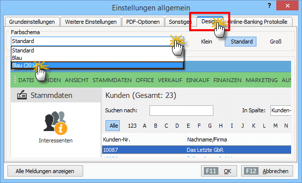 Parallelzugriffe einstellungen-farbschema